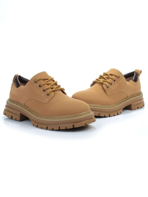 03-P8204-1 BROWN Полуботинки женские (натуральная кожа, нубук) - Фабричный китай фото 12