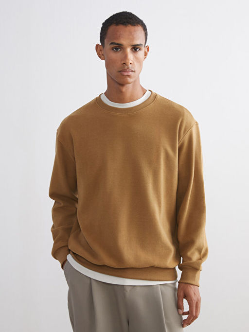 Bisiklet Yaka Erkek Sweatshirt