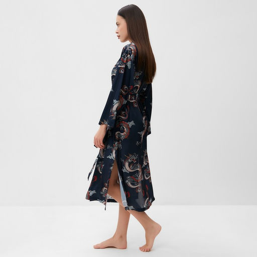 Халат домашний женский KAFTAN «Дракон», размер 44-46, синий