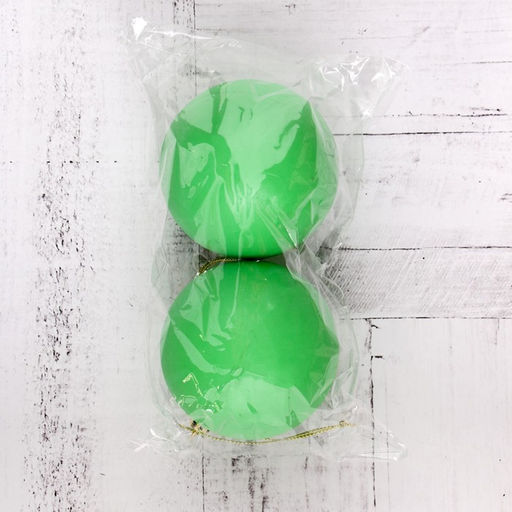 Цена за 2 шт. Ёлочные игрушки Матовый, шары новогодние, пластик, набор d=8 см, 2 шт., зелёный - Зимнее волшебство фото 2