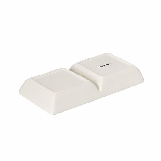 Менажница 2 ячейки Доляна «Дед Мороз и олени», 19,8×9,7×3 см, цвет белый