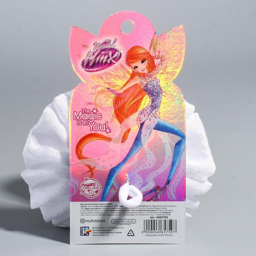 Цена за 3 шт. Бант для волос, ВИНКС, с розочкой и лентой, 11 см