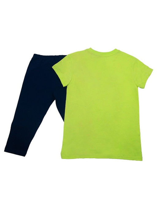 CRB wear/CSJG 90104-36-322 Комплект для девочки (платье типа туника, бриджи),лайм/Ex.Cherubino  фото 3