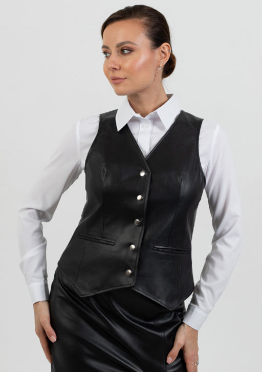 Жилет приталенный экокожа - Трика фото 9