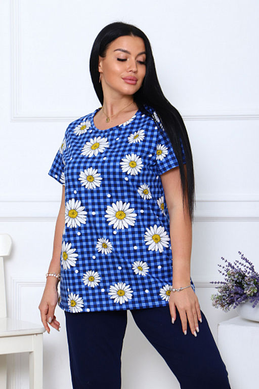 Костюм с бриджами, синий клетка (891-3) - Плиона фото 13