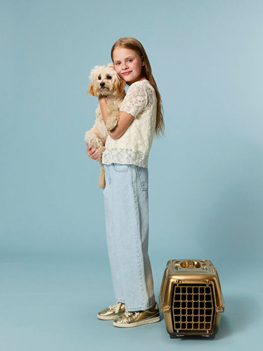 Wideleg K?z ?ocuk Jean Pantolon