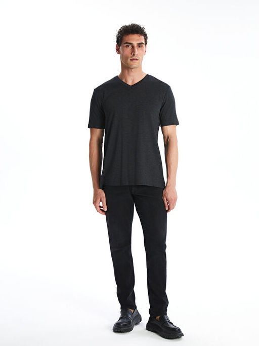 V Yaka K?sa Kollu Penye Erkek Ti??rt