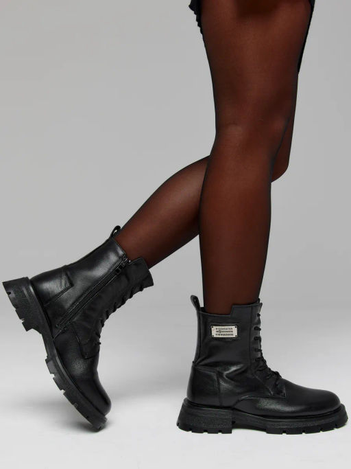 Ботинки женские S&I 801389-6 кожа шерсть черный  фото 7