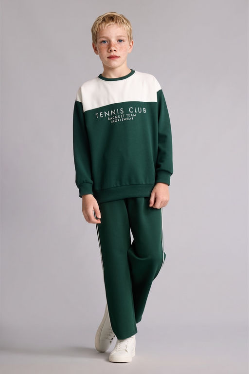 Regular Pamuklu Fit Bask_l_ Sweatshirt Erkek _ocuk - Defacto фото 2