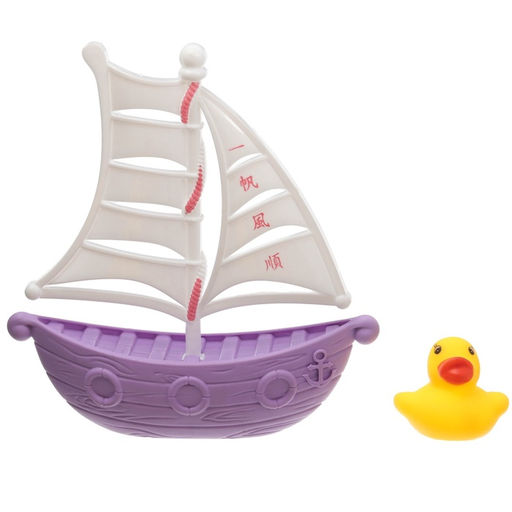 Резиновые игрушки для ванны Крошка Я «Уточки на корабле», в наборе 7 шт., с пищалкой, МИКС