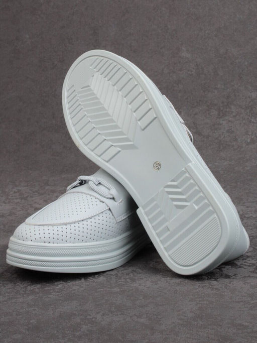 03-HY16-2D LT. BLUE Лоферы женские (натуральная кожа)