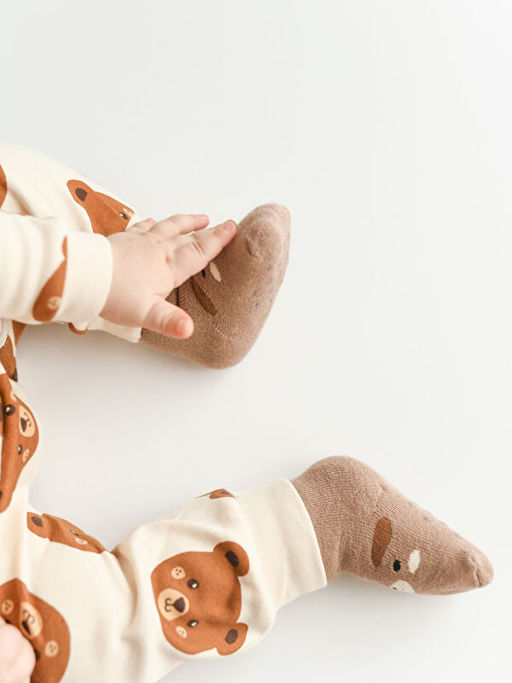 Desenli Erkek Bebek Havlu Soket ?orap 3l? - Waikiki фото 3