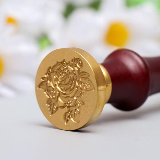 Печать для сургуча с деревянной ручкой Королевская роза, 9?2.5?2.5 см