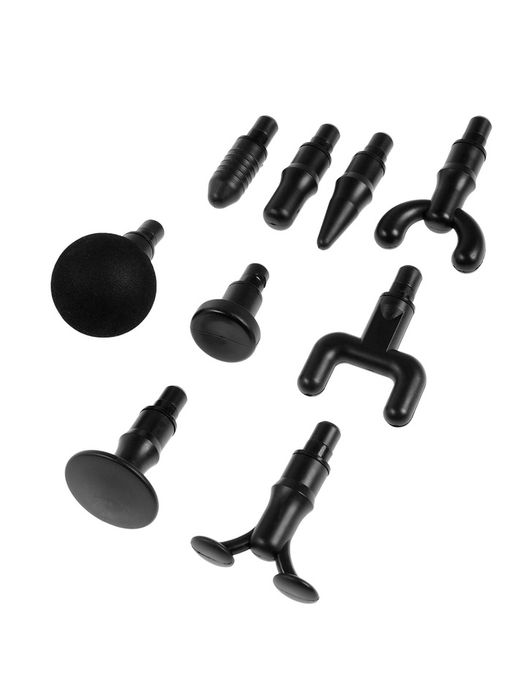 Массажёр для тела LEM-11, перкуссионный, 9 насадок, 9 режимов, чёрный