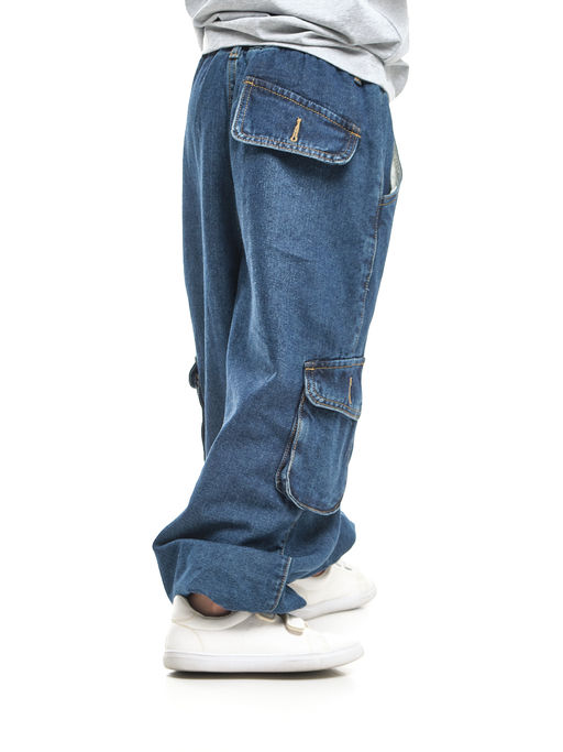 Джинсы карго 33-7655 синий - Mini maxi фото 22