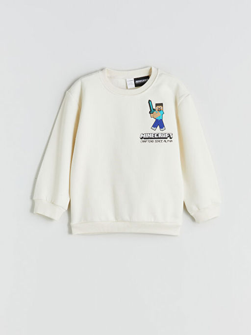 Minecraft Bask?l? Erkek ?ocuk Sweatshirt ve E?ofman Alt? 2li