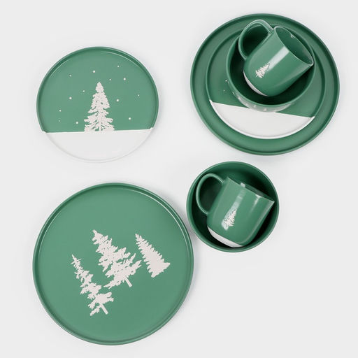 Кружка керамическая новогодняя Зимний лес, 400 мл, ручная работа