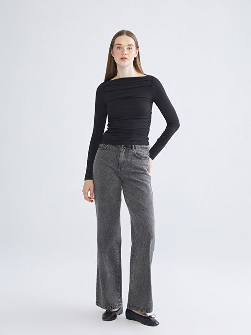 Kay?k Yaka B?zg?l? Bluz