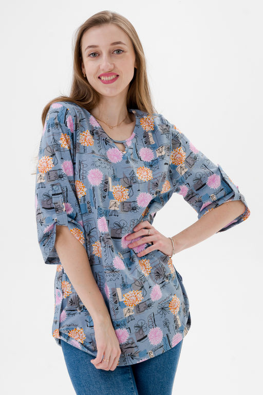 Туника женская из кулирки Полина астра - Амадэль фото 5