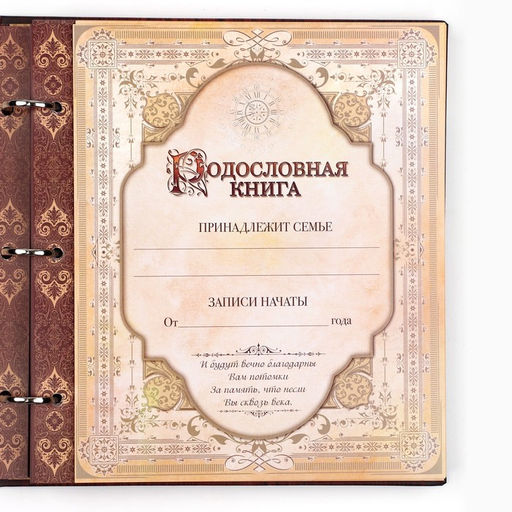 Родословная книга с рамкой под фото «Родословная книга», под дерево, 50 листов, 21.5×23.7 см