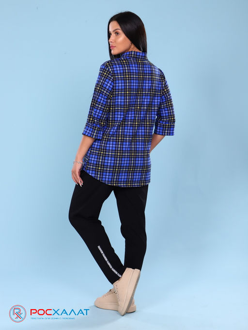 Женская трикотажная рубашка т.синий КР-02 (3)