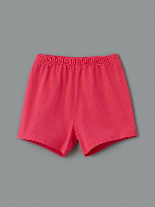 Bisiklet Yaka Bask?l? K?z Bebek Ti??rt ve ?ort 2li