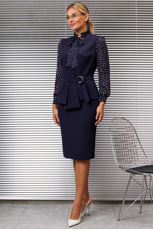 Костюм Мода Юрс 2538 синий горох