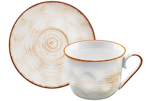 Чайная пара 2 пр. 450 мл 14*11*8,5 см Кантри, натуральный, фарфор - Elan gallery фото 5