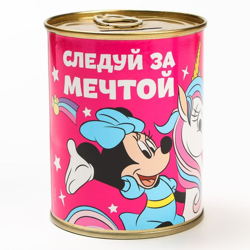 Цена за 2 шт. Копилка металлическая, 9.5 см × 7.5 см × 7.5 см, Минни Маус