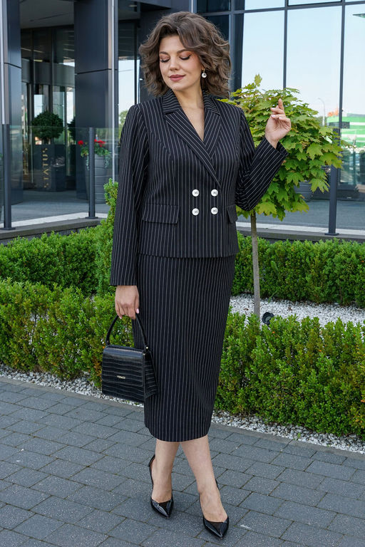 Костюм ALANI 2424 черный в полоску