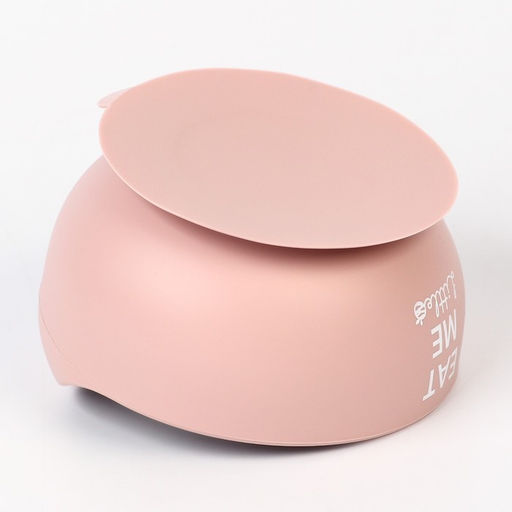 Тарелка детская на присоске M&B, ложка, силикон, пыльная роза