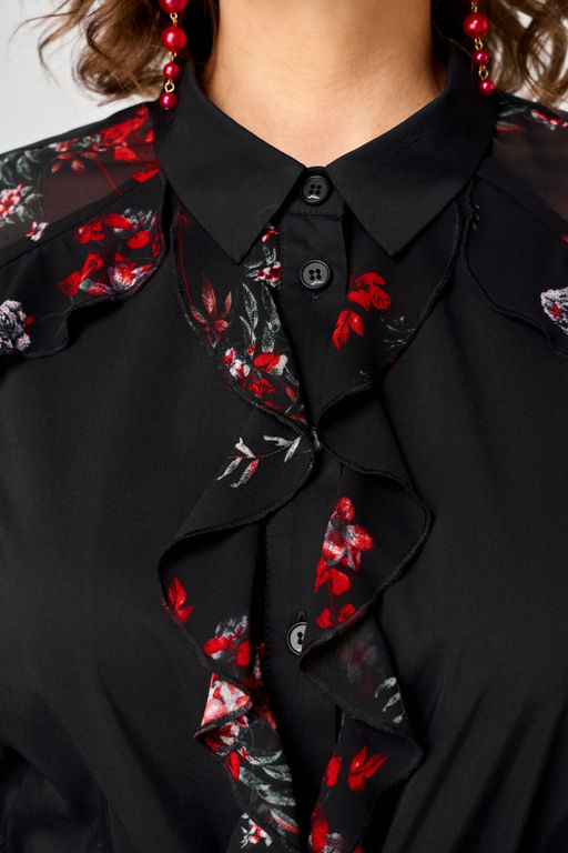 Платье EVA GRANT 7229 черный+принт