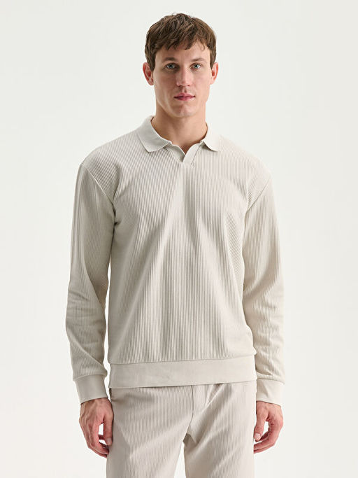 Polo Yaka Erkek Sweatshirt