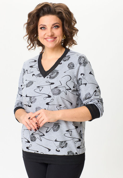 Джемпер БелЭльСтиль 870 серый дизайн