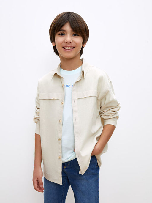 Rahat Kal?p Keten Kar???ml? Erkek ?ocuk G?mlek