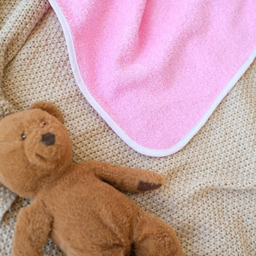 Полотенце уголок махровое Крошка Я 85х85 см, цвет розовый, 100% хлопок, 340 г/м2  фото 3