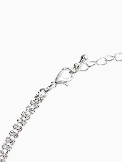 Набор 2 пред-а: серьги, колье со стразами "Лёд" круги, d=13,5см, цвет белый в серебре