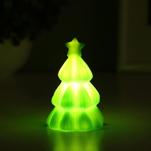 Фигурка светящаяся RISALUX Ёлка, со звездой, LED-ночник, 2 Вт, LR44, зелёный, 558см  фото 4