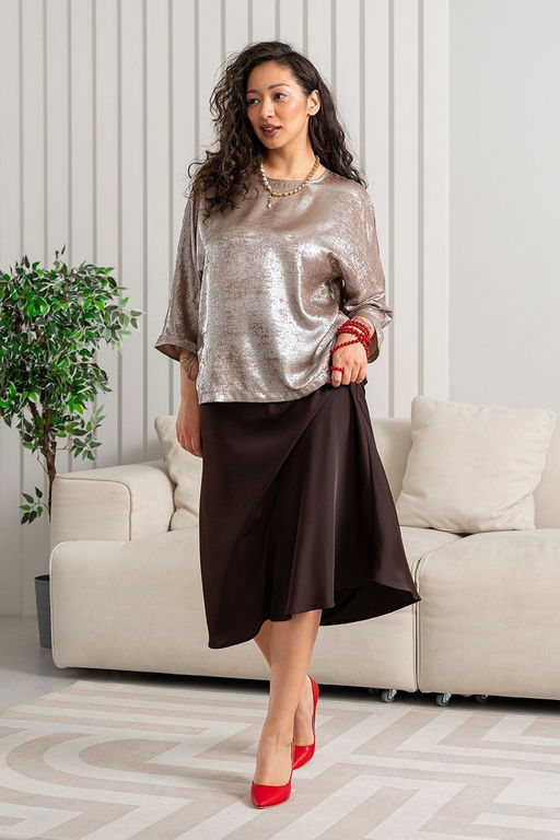 Блузка МД-2492 кофе - Angelika фото 6