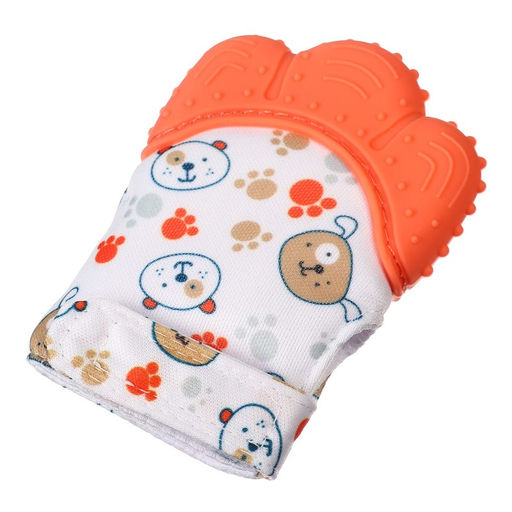 Прорезыватель-рукавичка Крошка Я «Собачки», от 3 мес., красный