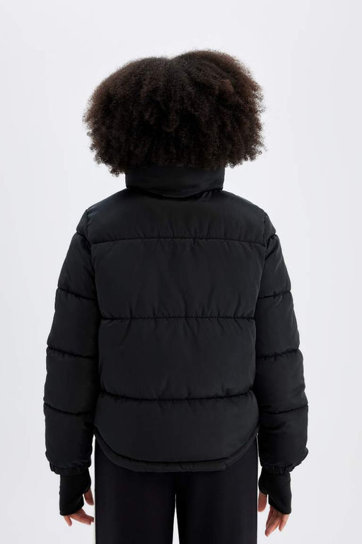 Водоотталкивающая куртка-пуховик с воротником-стойкой и карманами на молнии DeFactoFit  фото 10