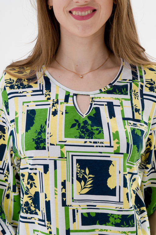 Туника женская из кулирки Полина цитрусовый микс - Амадэль фото 9