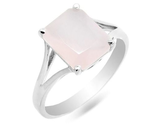 Кольцо из серебра розовый кварц, Ю-100М44