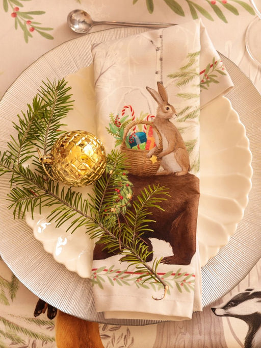 Набор салфеток сервировочных «Этель. Новогоднее чудо», 40×40 см - 4 шт., серые