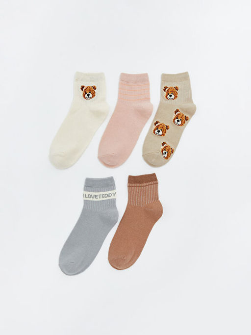 Teddy Bask?l? Kad?n Soket ?orap 5li