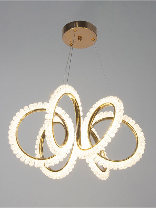 Люстра потолочный BayerLux Stefanie, 70 Вт, LEd, 4000-6000К, золото, 48×48×25 см