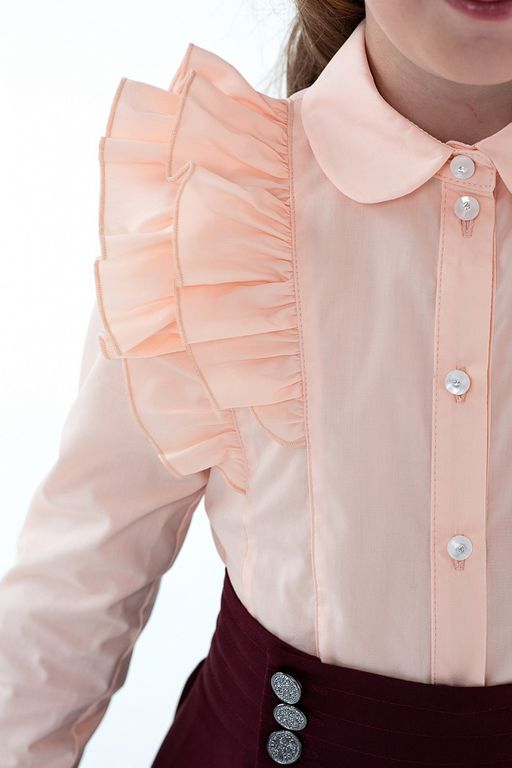 Жёлтая школьная блуза Mooriposh, модель 06114  фото 5