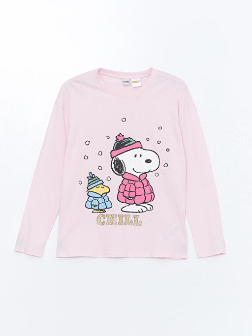 Bisiklet Yaka Snoopy Bask?l? K?z ?ocuk Pijama Tak?m? - Waikiki фото 2