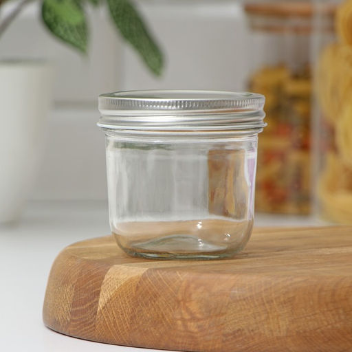 Банка для сыпучих Доляна «Сильвер», 280 мл, 8.7×8.4 см, с металлической крышкой, стекло, прозрачная