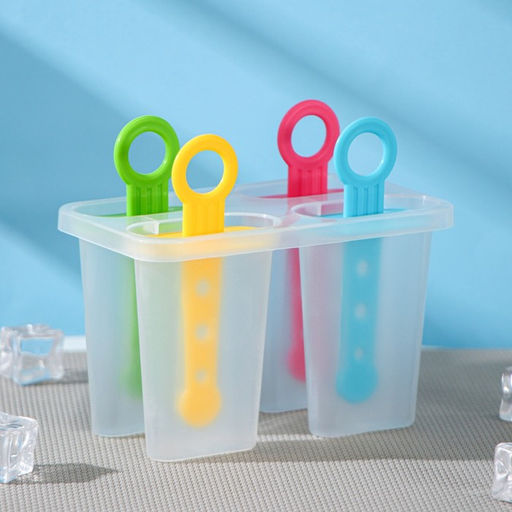 Форма для мороженого Доляна Симпл, 12.5?7?10 см, 4 ячейки, 50 мл, пластик, прозрачная  фото 3